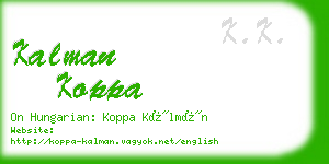 kalman koppa business card